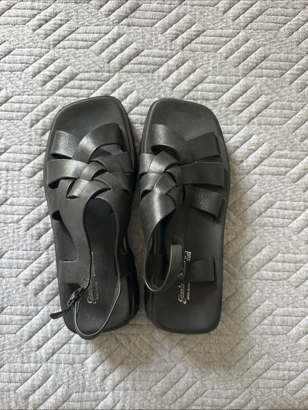 Black Woven Slingback Sandals for Women